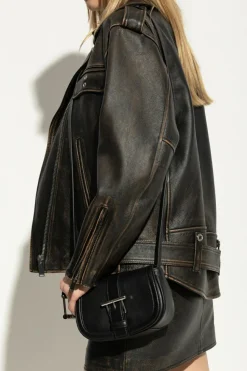 Alexander McQueen BLACK Leather bag Mini T-Bar Satchel