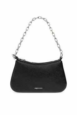 Alexander McQueen BLACK Leather bag T-Bar Mini