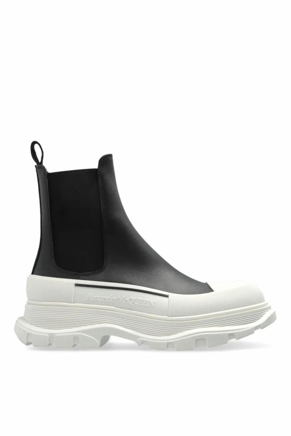 Alexander McQueen BLACK Leather Chelsea boots