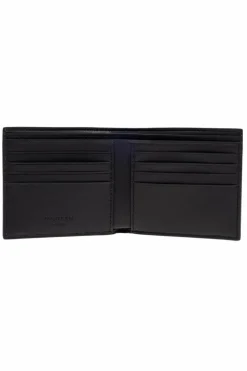 Alexander McQueen BLACK Leather wallet with printed logo