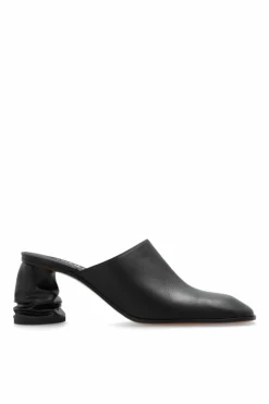 Alexander McQueen BLACK Leather heeled mules