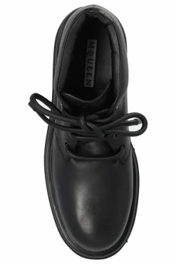 Alexander McQueen BLACK Leather Platform Boots