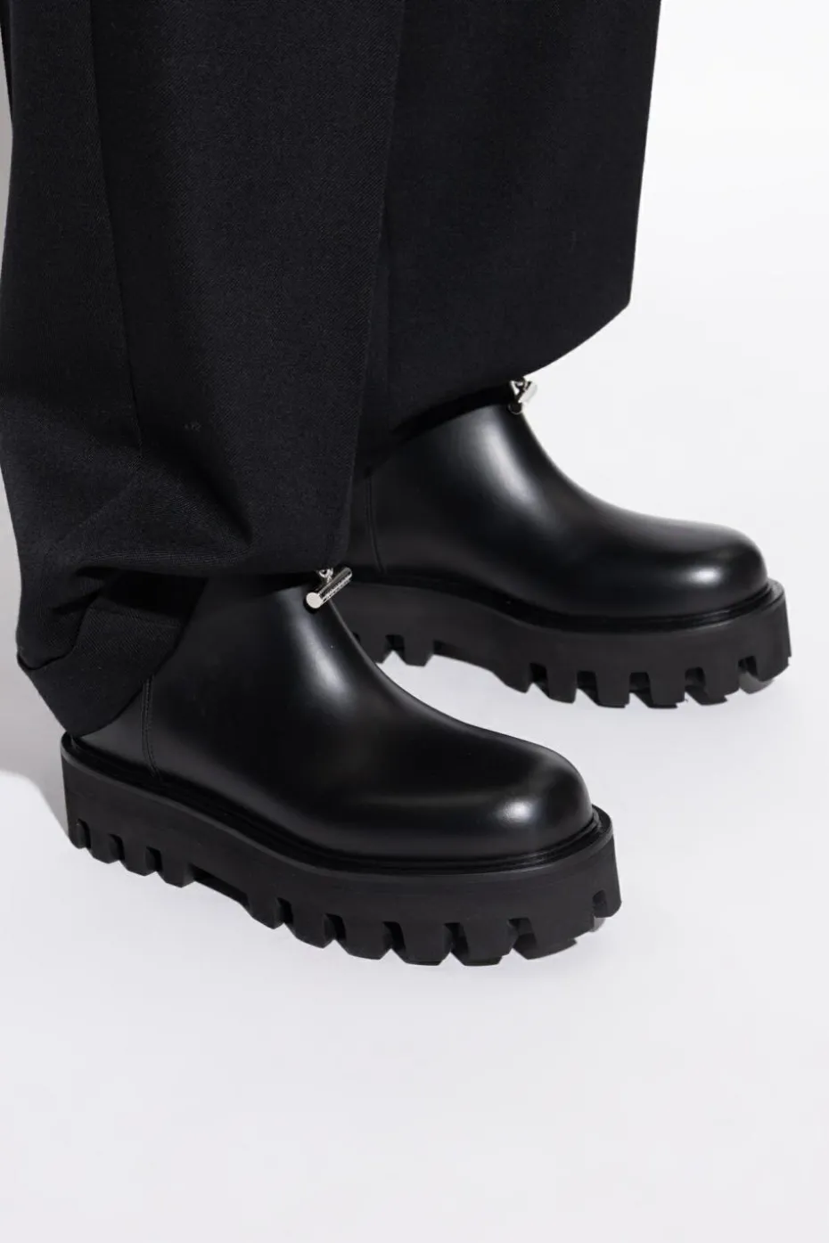 Alexander McQueen BLACK Leather platform shoes