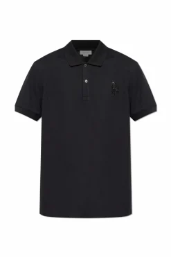 Alexander McQueen BLACK Polo with shimmering application