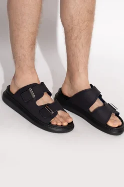 Alexander McQueen BLACK Rubber flip-flops