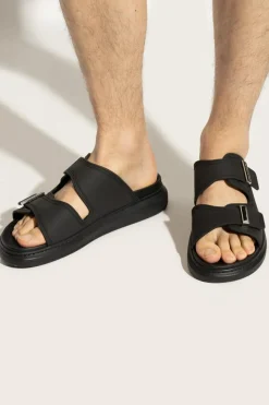 Alexander McQueen BLACK Slides with logo