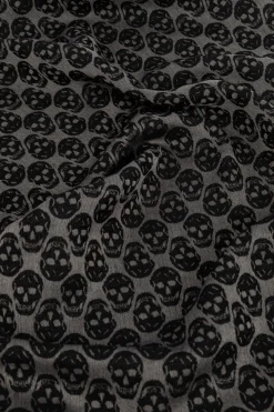 Alexander McQueen BLACK Scarf with a characteristic skull motif