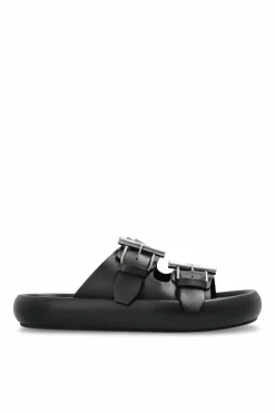 Alexander McQueen BLACK Slides with logo