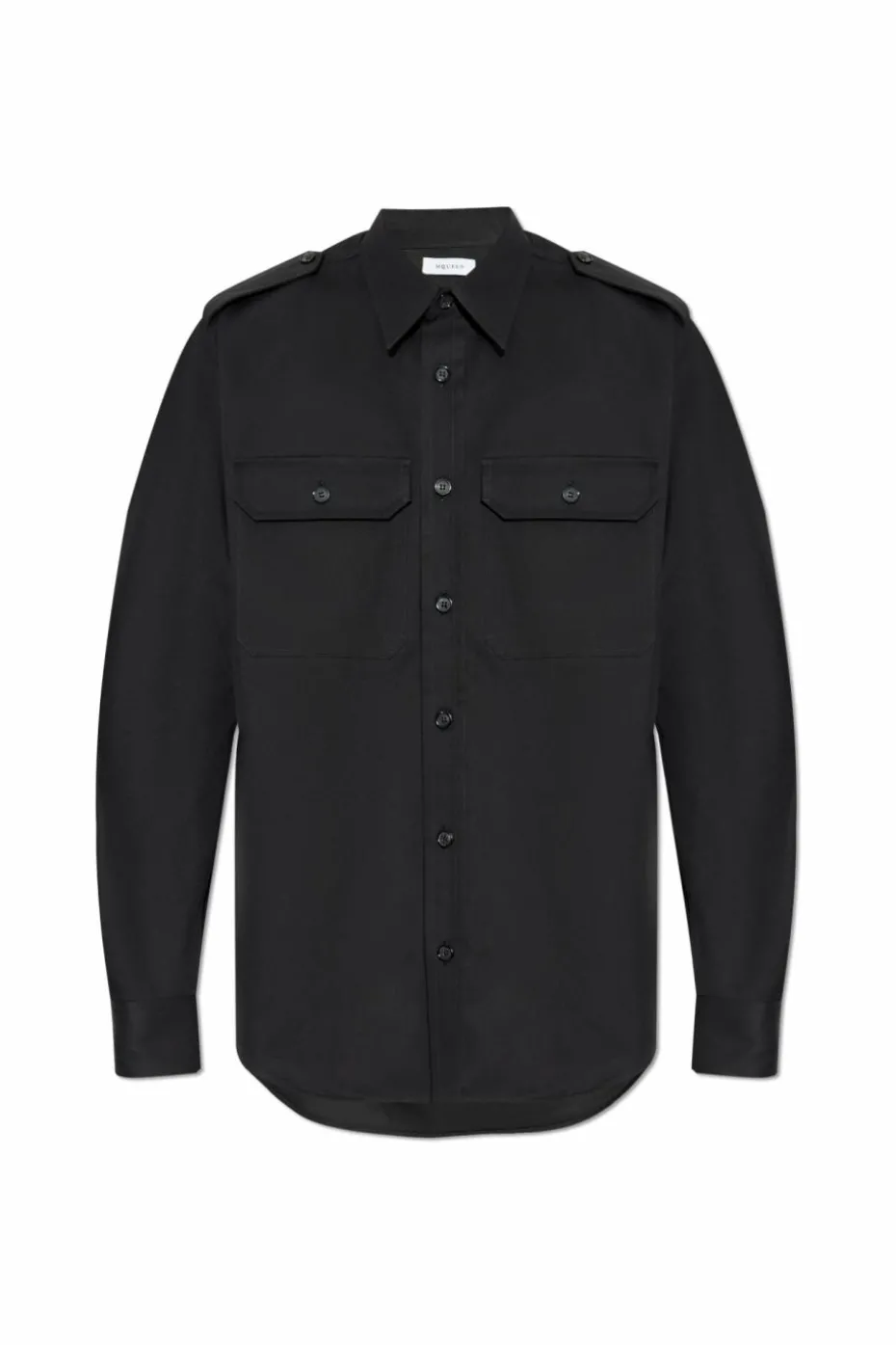 Alexander McQueen BLACK Shirt with epaulettes on the shoulders
