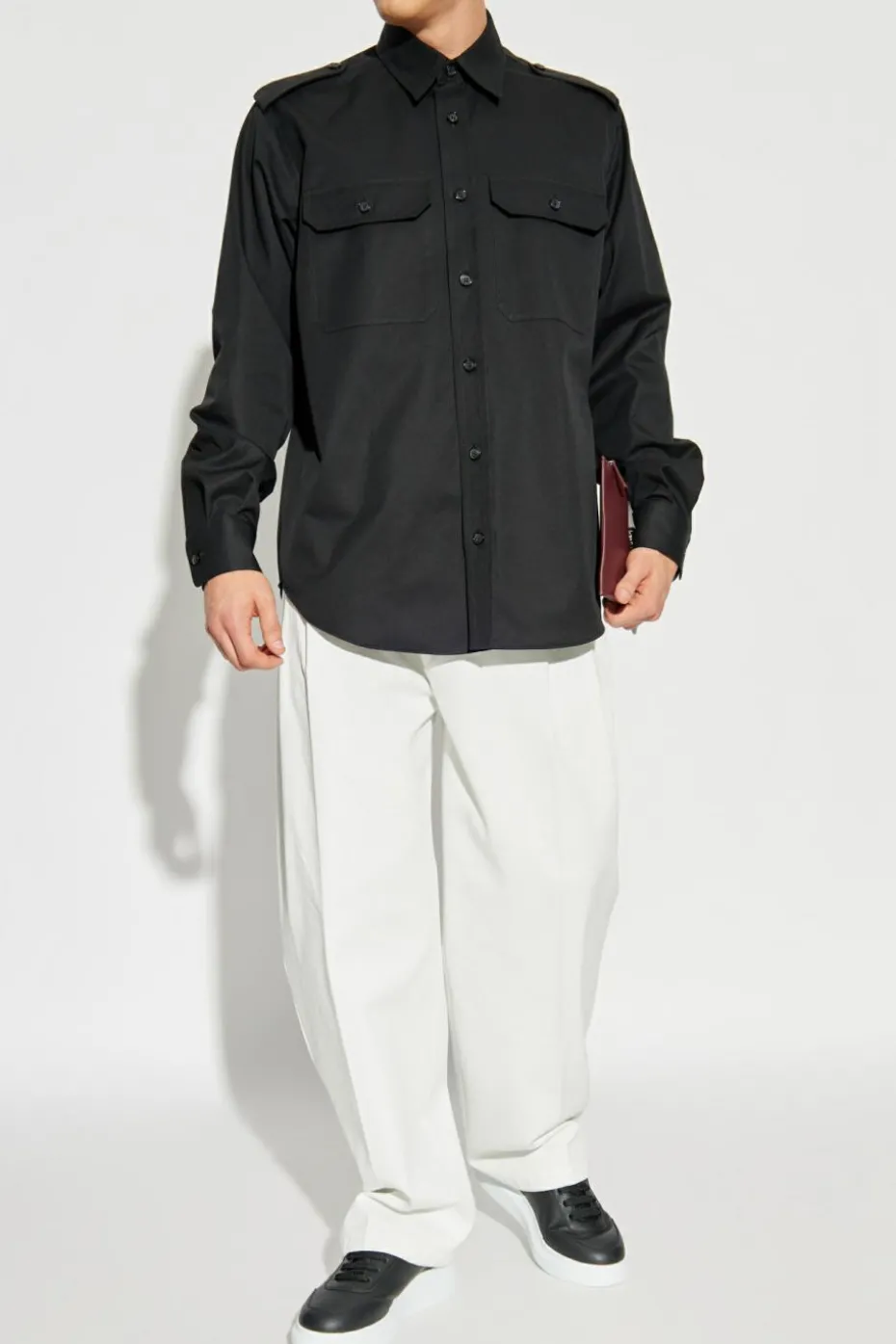Alexander McQueen BLACK Shirt with epaulettes on the shoulders