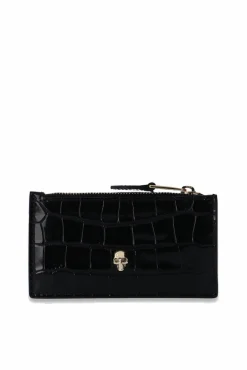 Alexander McQueen BLACK Skull motif card case