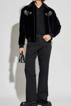 Alexander McQueen BLACK Velvet jacket with embroidery