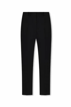 Alexander McQueen BLACK Wool pleat-front trousers
