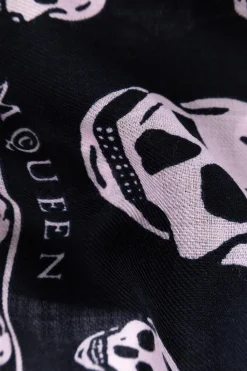 Alexander McQueen BLACK Wool scarf with logo