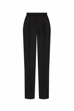 Alexander McQueen BLACK Wool trousers with satin side stripes