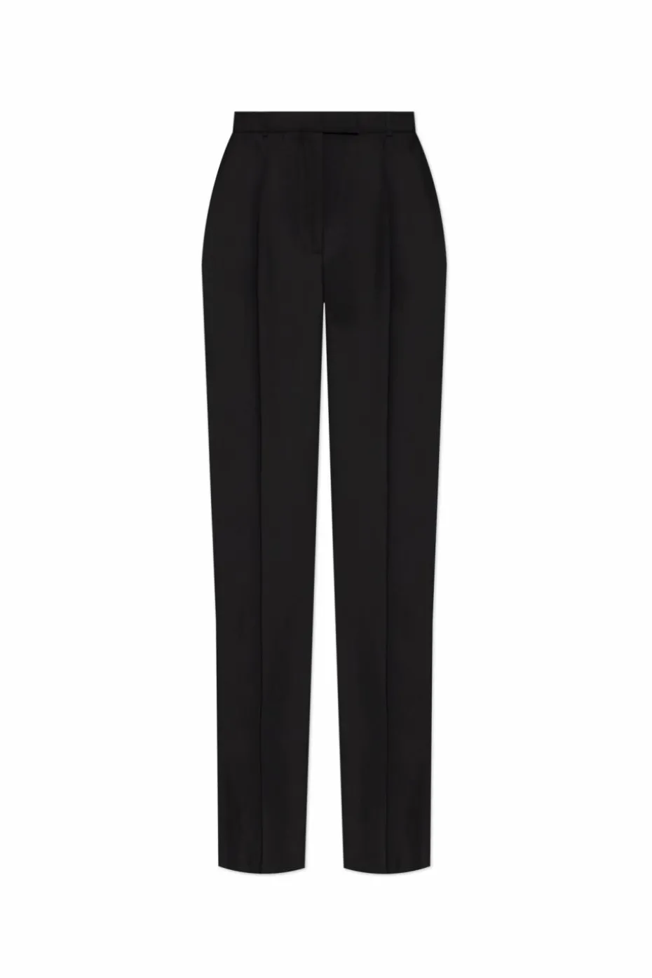 Alexander McQueen BLACK Wool trousers with satin side stripes