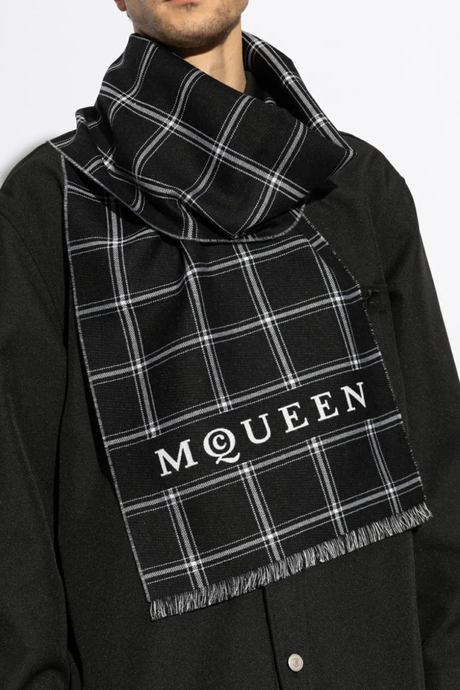Alexander McQueen BLACK Wool scarf