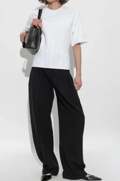 Alexander McQueen BLACK Wide-leg pleated trousers