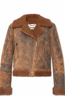 Alexander McQueen BROWN Jacket with fur trim