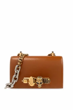 Alexander McQueen BROWN ‘Jewelled Satchel Mini’ Shoulder Bag