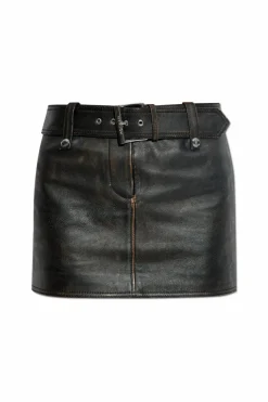 Alexander McQueen BROWN Leather skirt