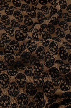 Alexander McQueen BROWN Scarf with a characteristic skull motif