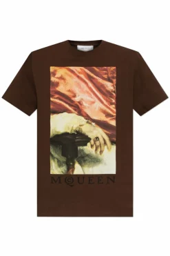 Alexander McQueen BROWN T-shirt with print