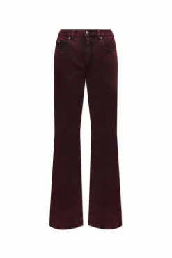 Alexander McQueen BURGUNDY Jeans with logo