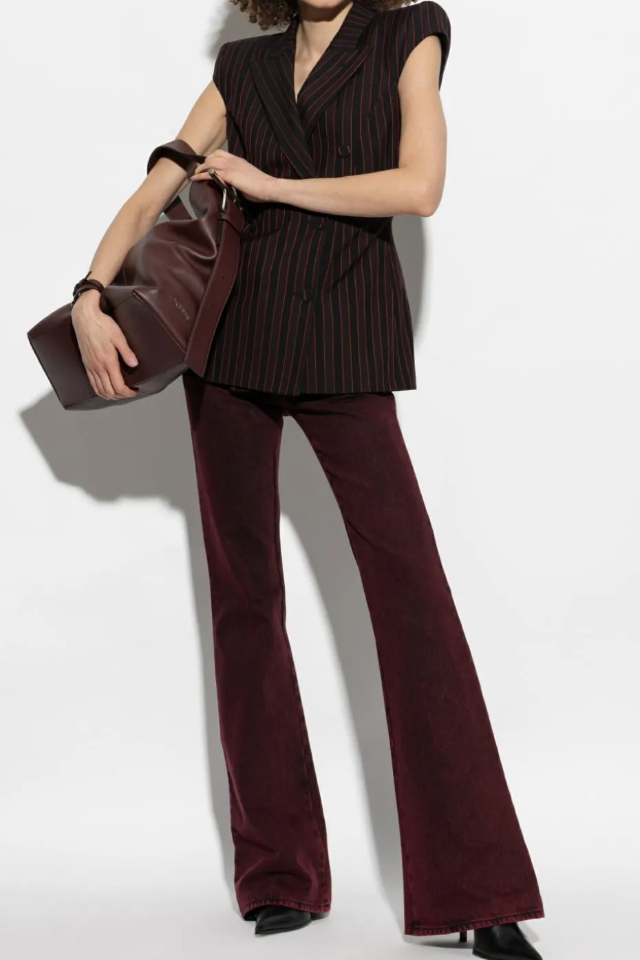Alexander McQueen BURGUNDY Jeans with logo