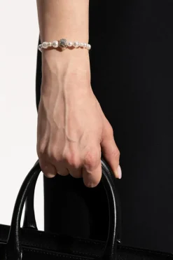 Alexander McQueen GOLD Adjustable bracelet with shimmering crystals