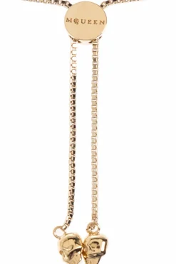 Alexander McQueen GOLD Adjustable bracelet with shimmering crystals