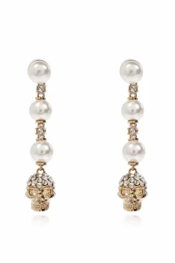 Alexander McQueen GOLD Earrings with shimmering crystals