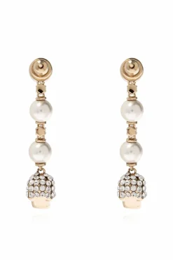 Alexander McQueen GOLD Earrings with shimmering crystals