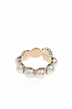 Alexander McQueen GOLD Ring with shimmering crystals