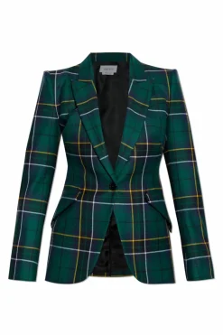 Alexander McQueen GREEN Checked blazer