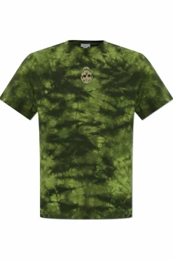 Alexander McQueen GREEN T-shirt with Tie dye effect