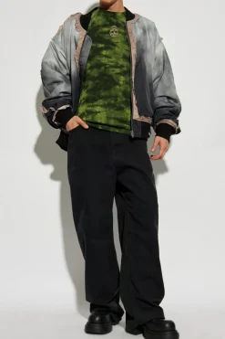 Alexander McQueen GREEN T-shirt with Tie dye effect