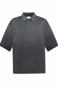 Alexander McQueen GREY Cotton polo with embroidered logo