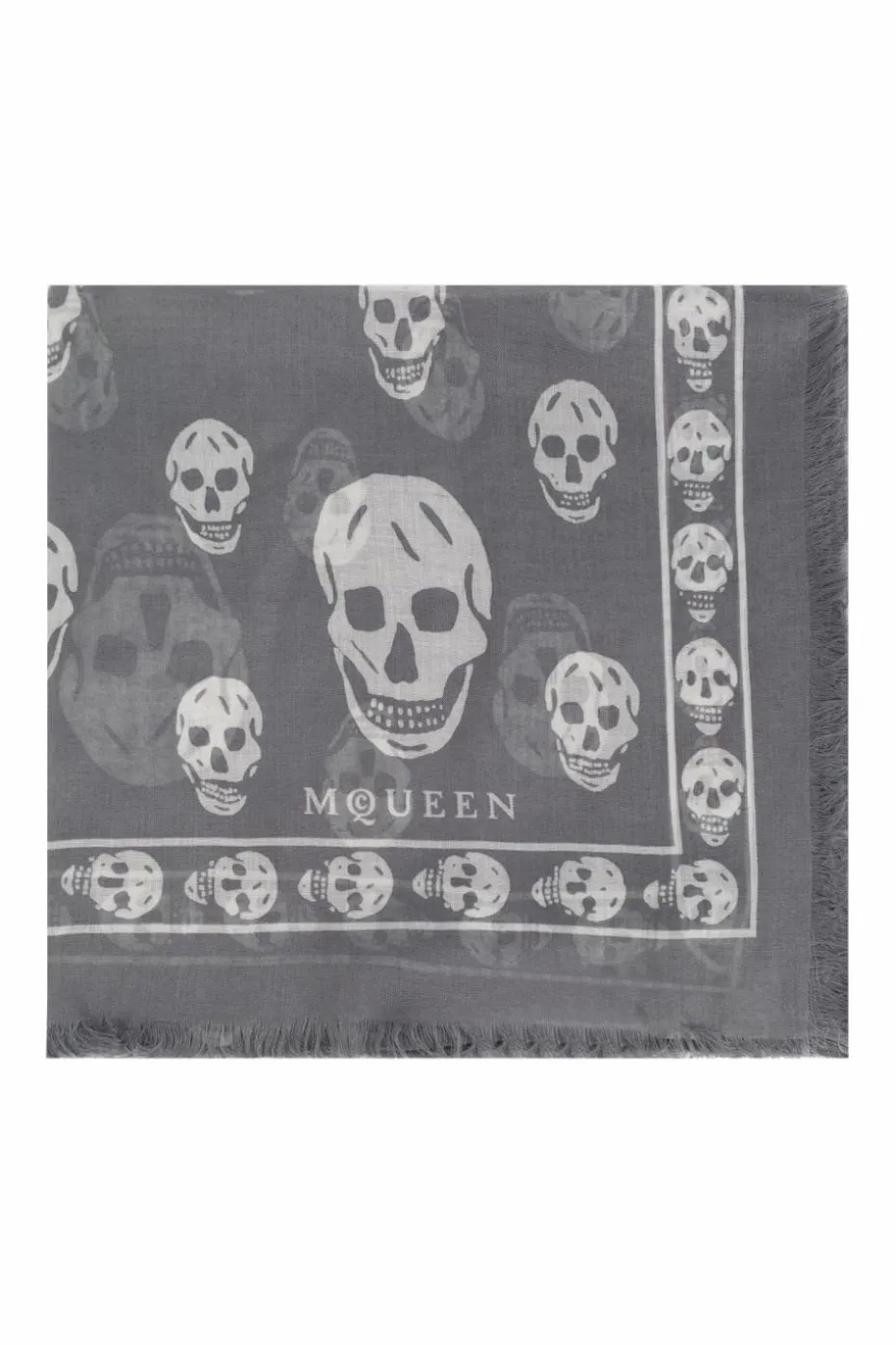 Alexander McQueen GREY Skull motif scarf