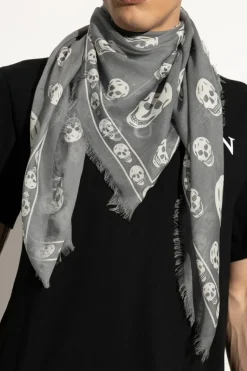 Alexander McQueen GREY Skull motif scarf