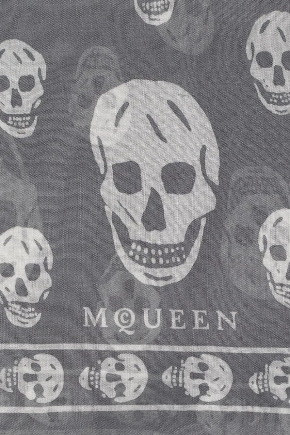 Alexander McQueen GREY Skull motif scarf