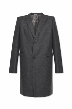 Alexander McQueen GREY Wool Coat with Cutout