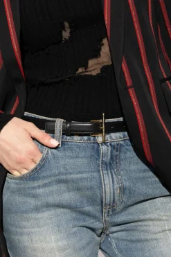 Alexander McQueen NAVY BLUE Leather belt