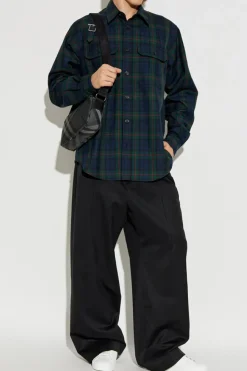 Alexander McQueen NAVY BLUE Plaid pattern shirt