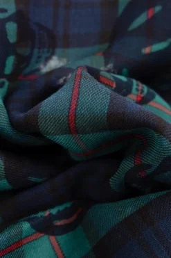 Alexander McQueen NAVY BLUE Scarf with a distinctive skull motif
