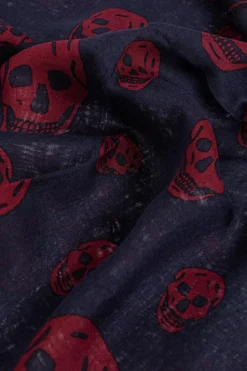 Alexander McQueen NAVY BLUE Scarf with silk finish