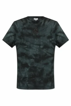 Alexander McQueen NAVY BLUE T-shirt with Tie dye effect