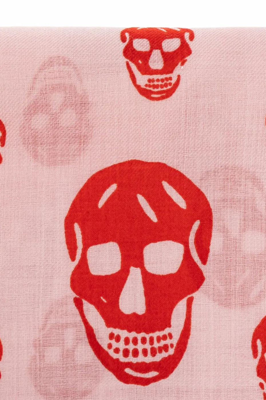 Alexander McQueen PINK Wool scarf with a distinctive skull motif