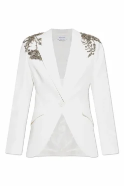 Alexander McQueen WHITE Blazer with shimmering appliqués