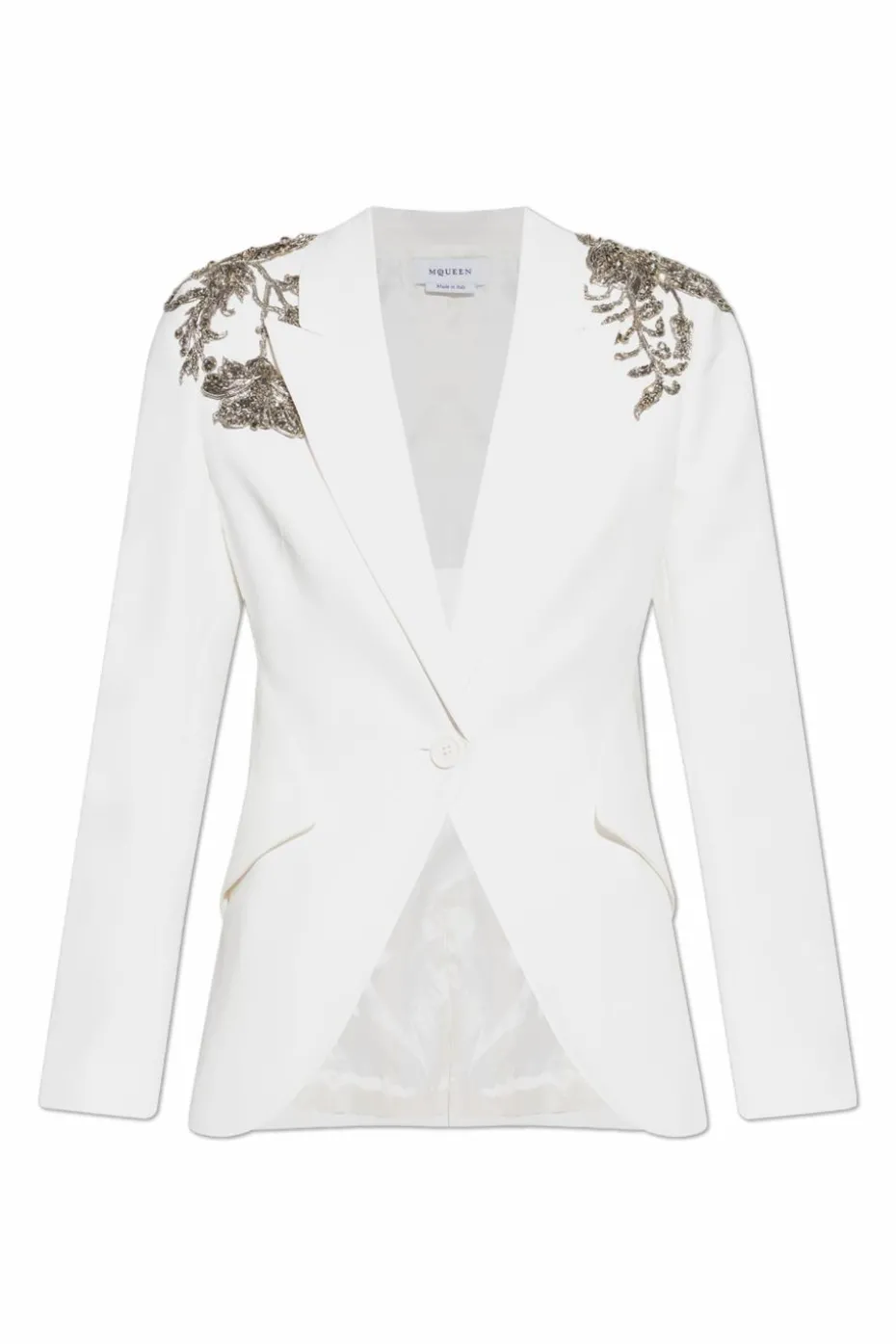 Alexander McQueen WHITE Blazer with shimmering appliqués